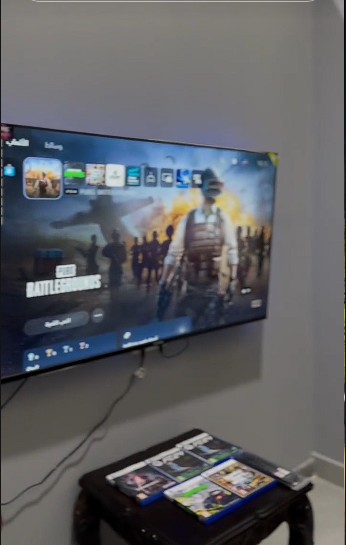 Game console on a big screen